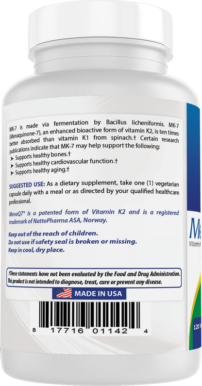 Best Naturals MK-7 Vitamin K2 100 mcg - 120 Vcaps