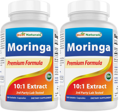 Best Naturals Moringa Extract 10:1 1500mg - 180 Capsules (Pack of 2)