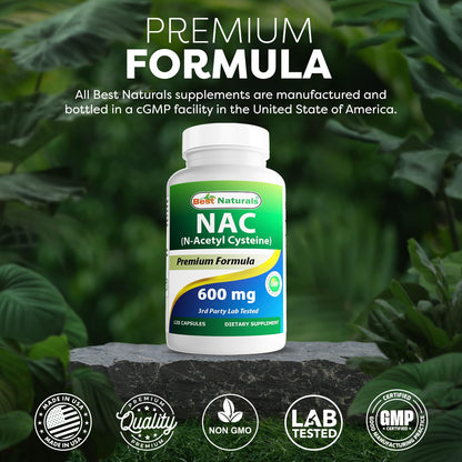 Best Naturals NAC 600 mg – 120 Capsules (Pack of 2) | N-Acetyl Cysteine