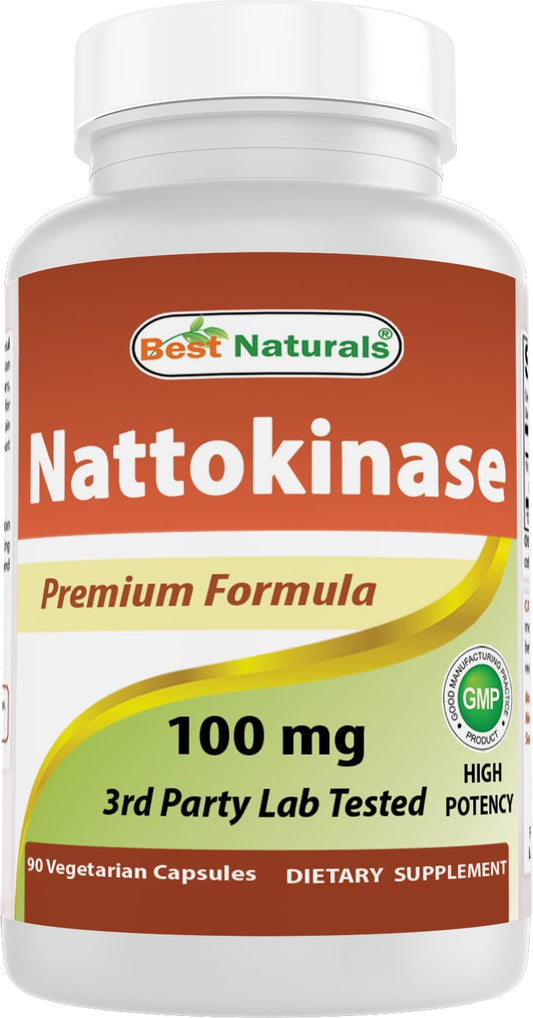 Best Naturals Nattokinase 2000 FU - 100 mg per Vegetarian Capsule | 90 Capsules | Made in USA BritishVita | Premium UK Vitamins & Wellness Supplements