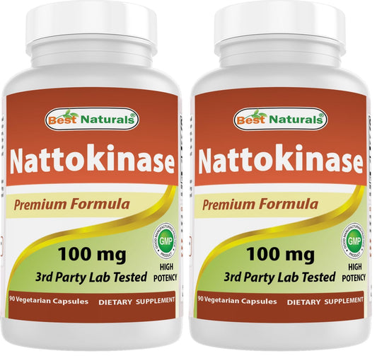 Best Naturals Nattokinase 2000 FU | 100 mg per Capsule, 90 Vegetarian Capsules (Pack of 2) BritishVita | Premium UK Vitamins & Wellness Supplements