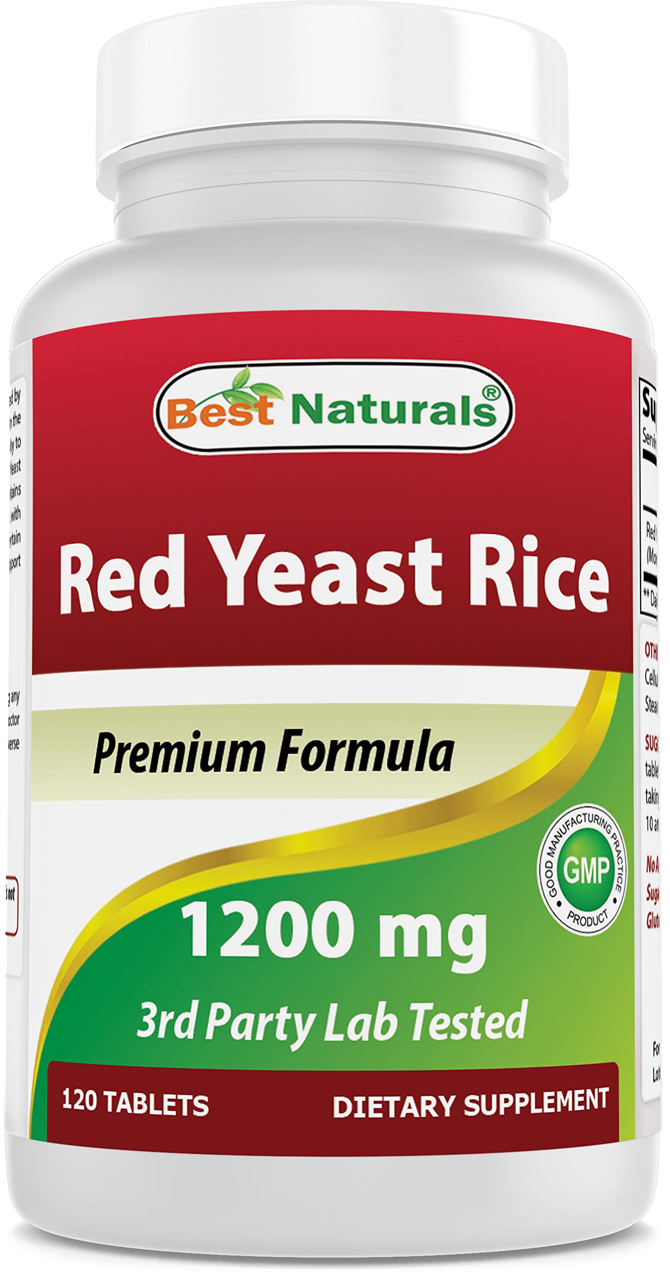 Best Naturals Red Yeast Rice 1200 mg (Non-GMO) - 120 Tablets