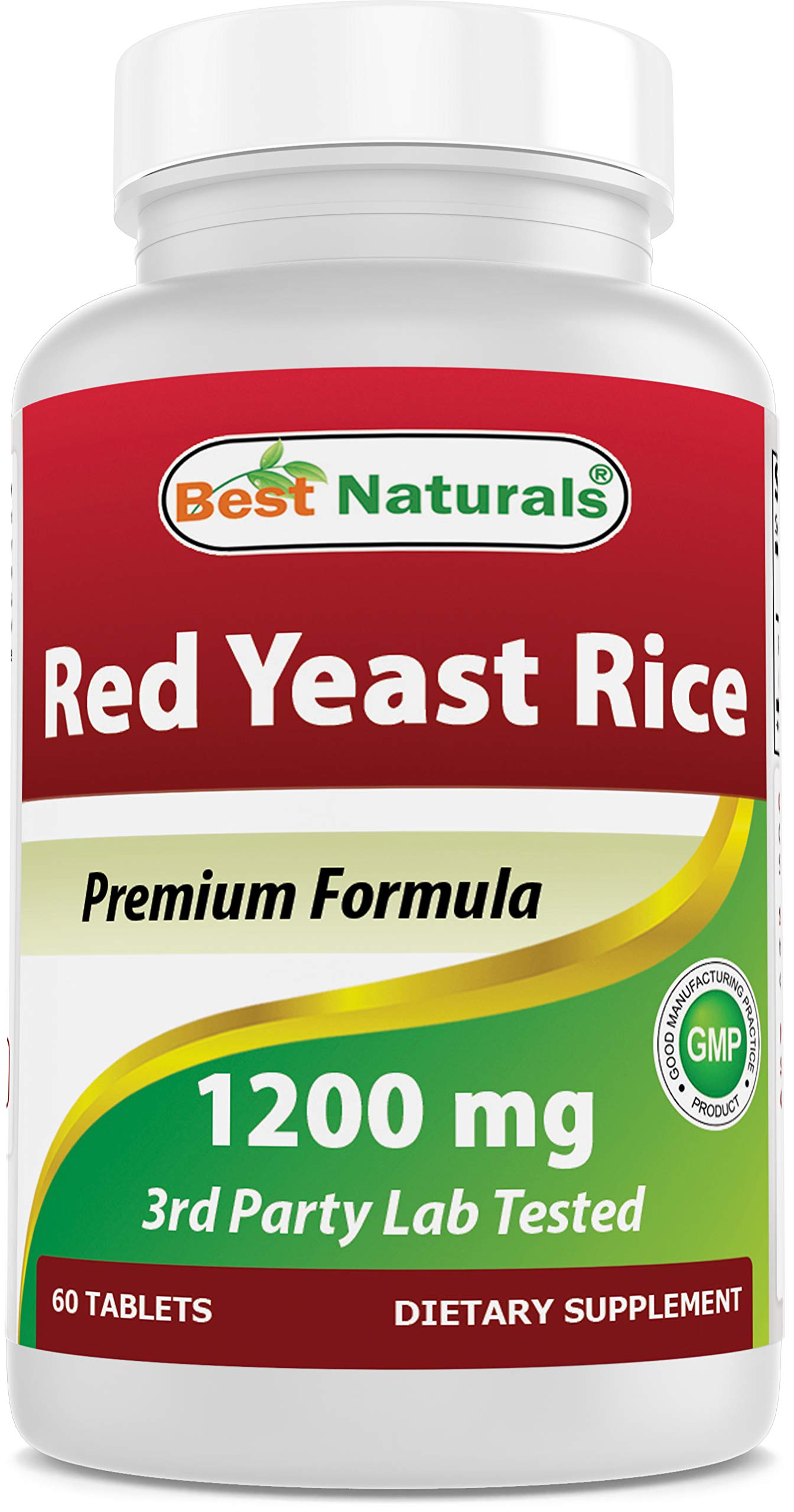 Best Naturals Red Yeast Rice 1200 mg – 60 Tablets (Citrinin Free) | Non-GMO & Gluten-Free
