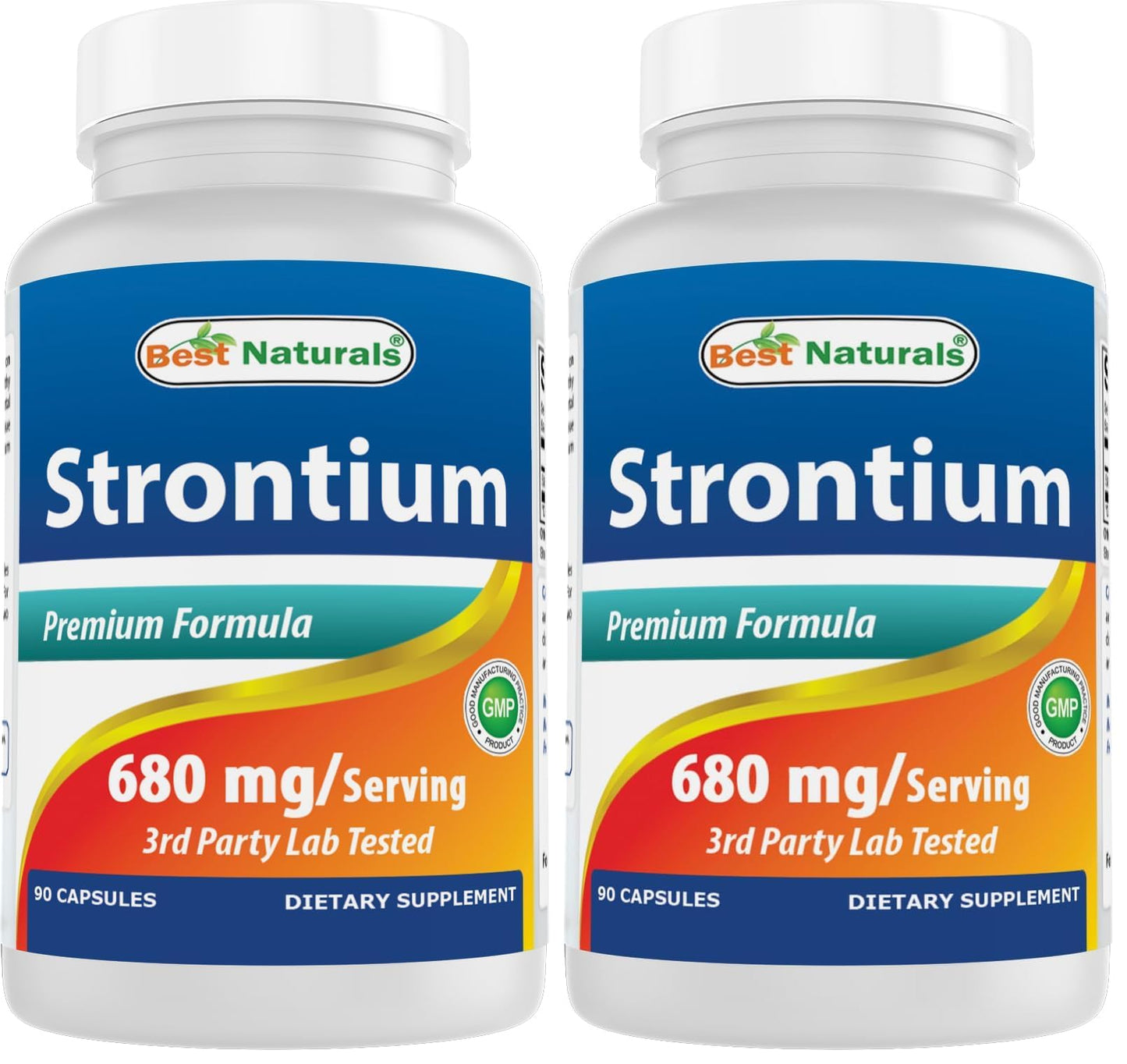 Best Naturals Strontium Bone Building Formula 680mg/Serving - 90 Capsules (Pack of 2)