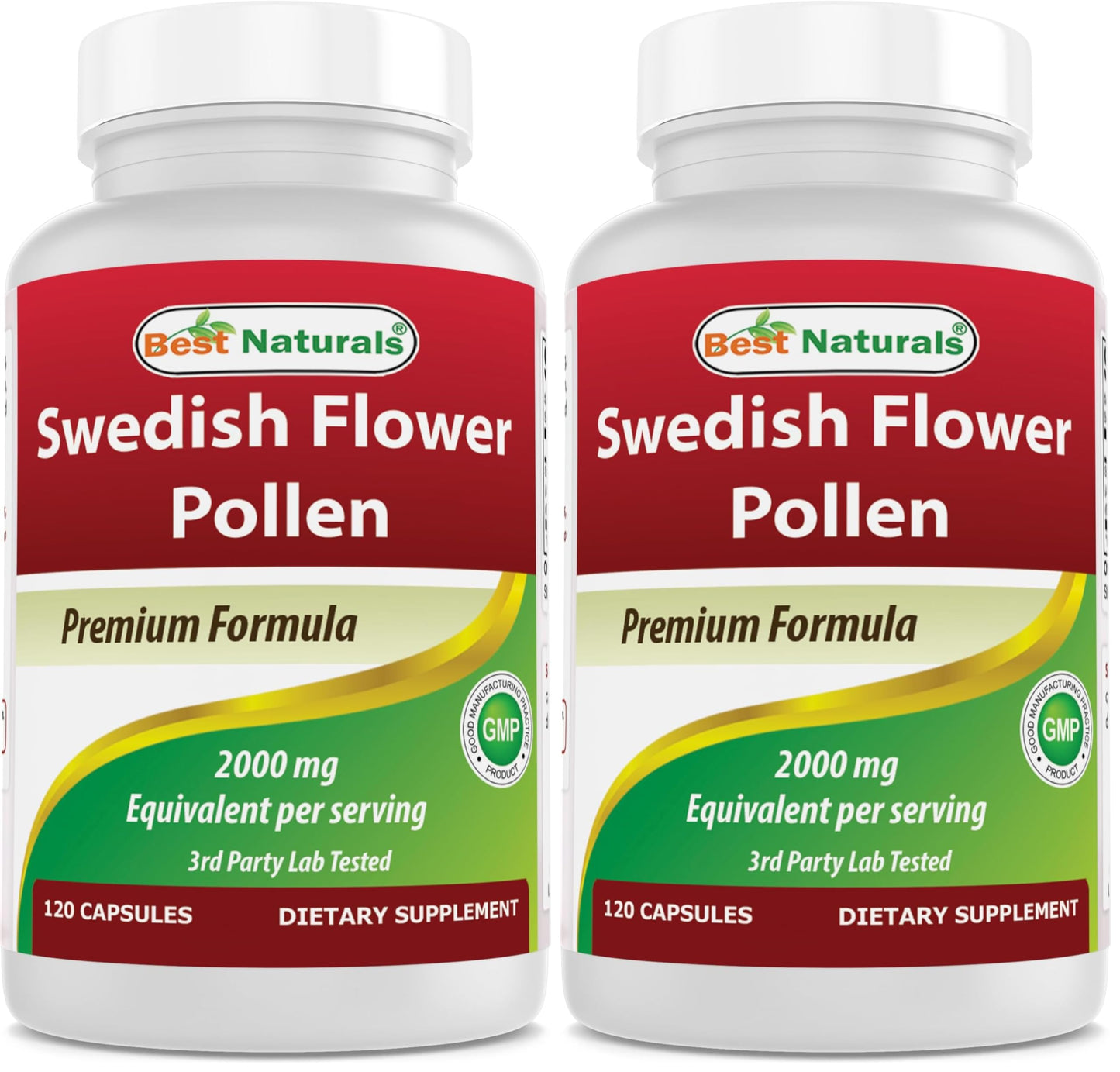 Best Naturals Swedish Flower Pollen 4:1 Extract 500 mg - 120 Capsules (Pack of 2)