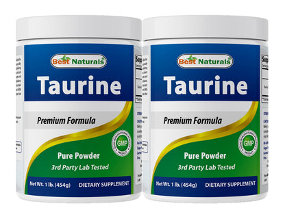 Best Naturals Taurine Powder 1000mg – 1 lb (454 g) Pack of 2