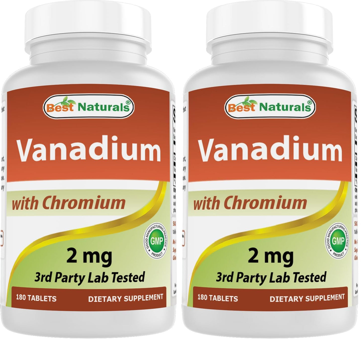 Best Naturals Vanadium 2 mg with Chromium Polynicotinate 200 mcg – 180 Tablets (Pack of 2)