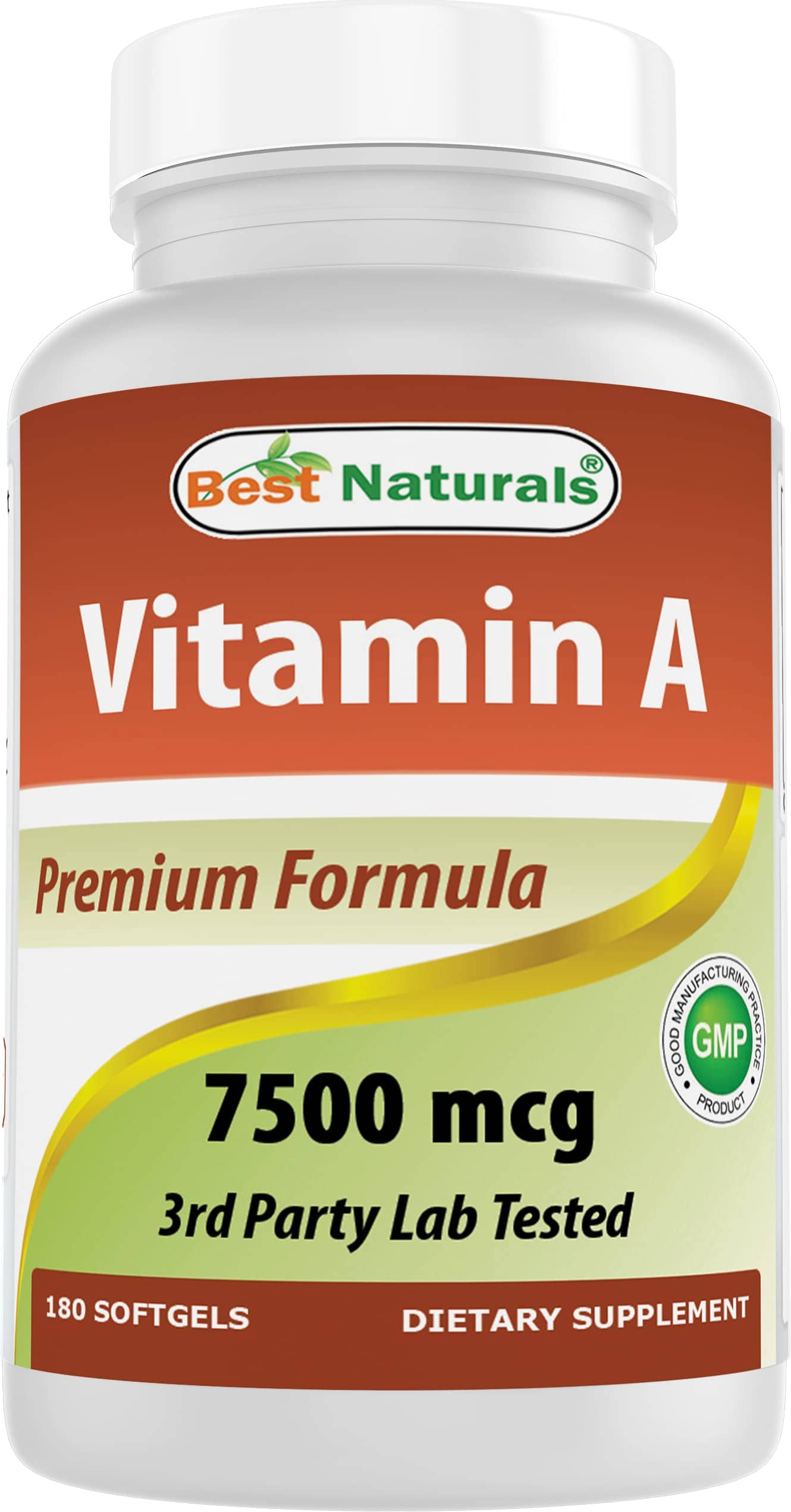 Best Naturals Vitamin A 25000 IU - 180 Softgels, Non-GMO Formula for Vision & Immunity
