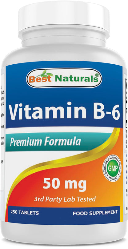 Best Naturals Vitamin B6 50 mg - 250 Tablets