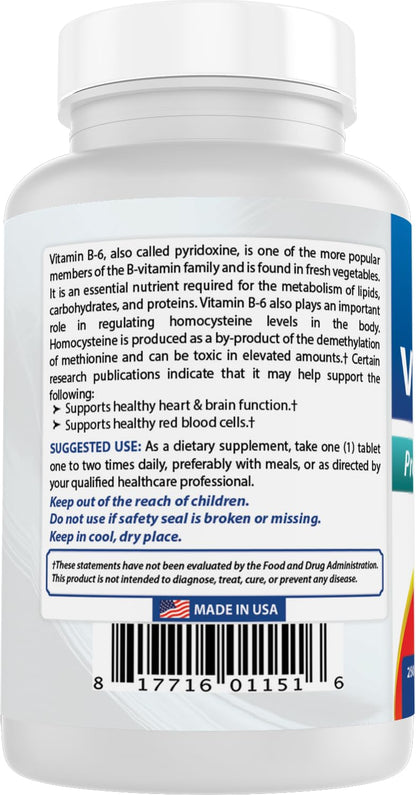 Best Naturals Vitamin B6 50 mg - 250 Tablets