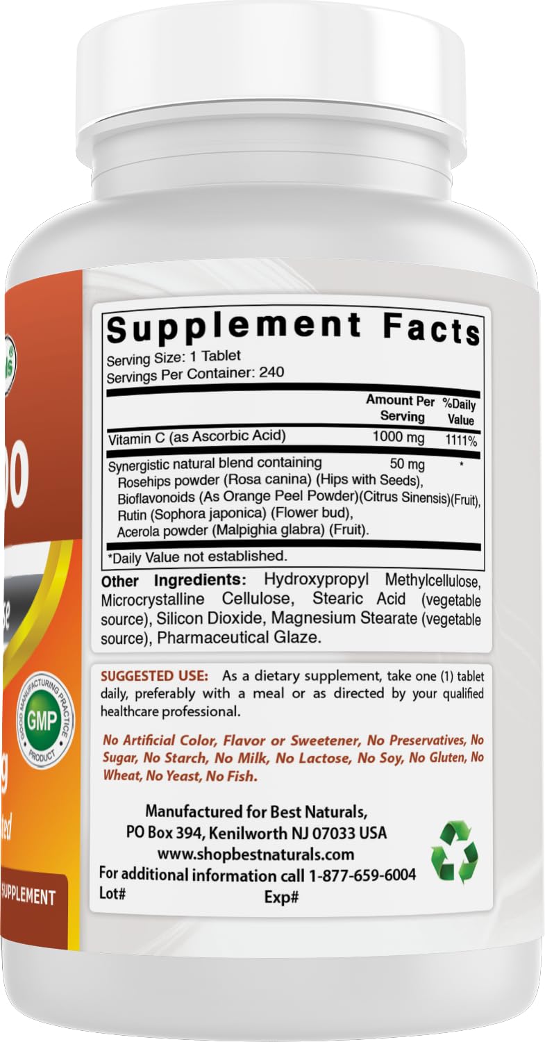 Best Naturals Vitamin C 1000 mg with Rose Hips – Berry (2 Pack)