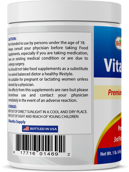 Best Naturals 100% Pure Vitamin C Powder 1 lb (454 g) – Ascorbic Acid