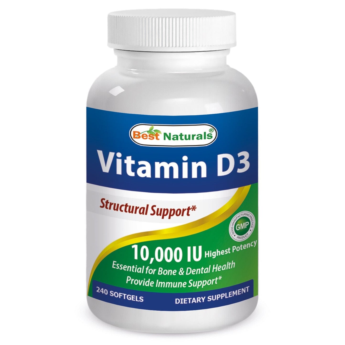 Best Naturals Vitamin D3 10000 IU Softgel – 240 Count
