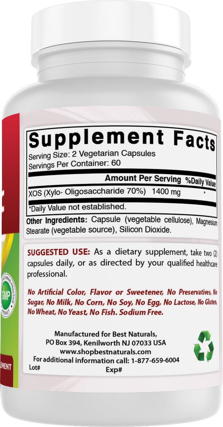 Best Naturals Prebiotics XOS 1400mg – 120 Veg Capsules (Pack of 2)