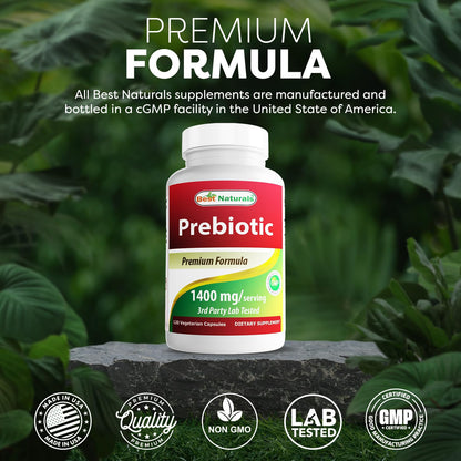 Best Naturals Prebiotics XOS 1400mg – 120 Veg Capsules (Pack of 2)