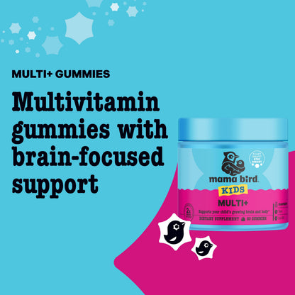 Best Nest Wellness Multi Plus Gummies – Brain Health for Kids, Raspberry Flavor, 60 Gummies