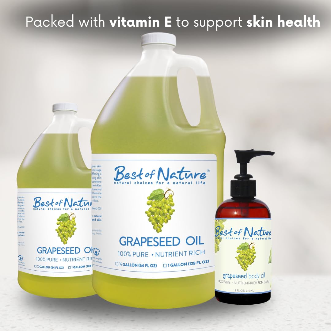 100% Pure Grapeseed Oil – Unscented Massage & Body Oil (8 oz)