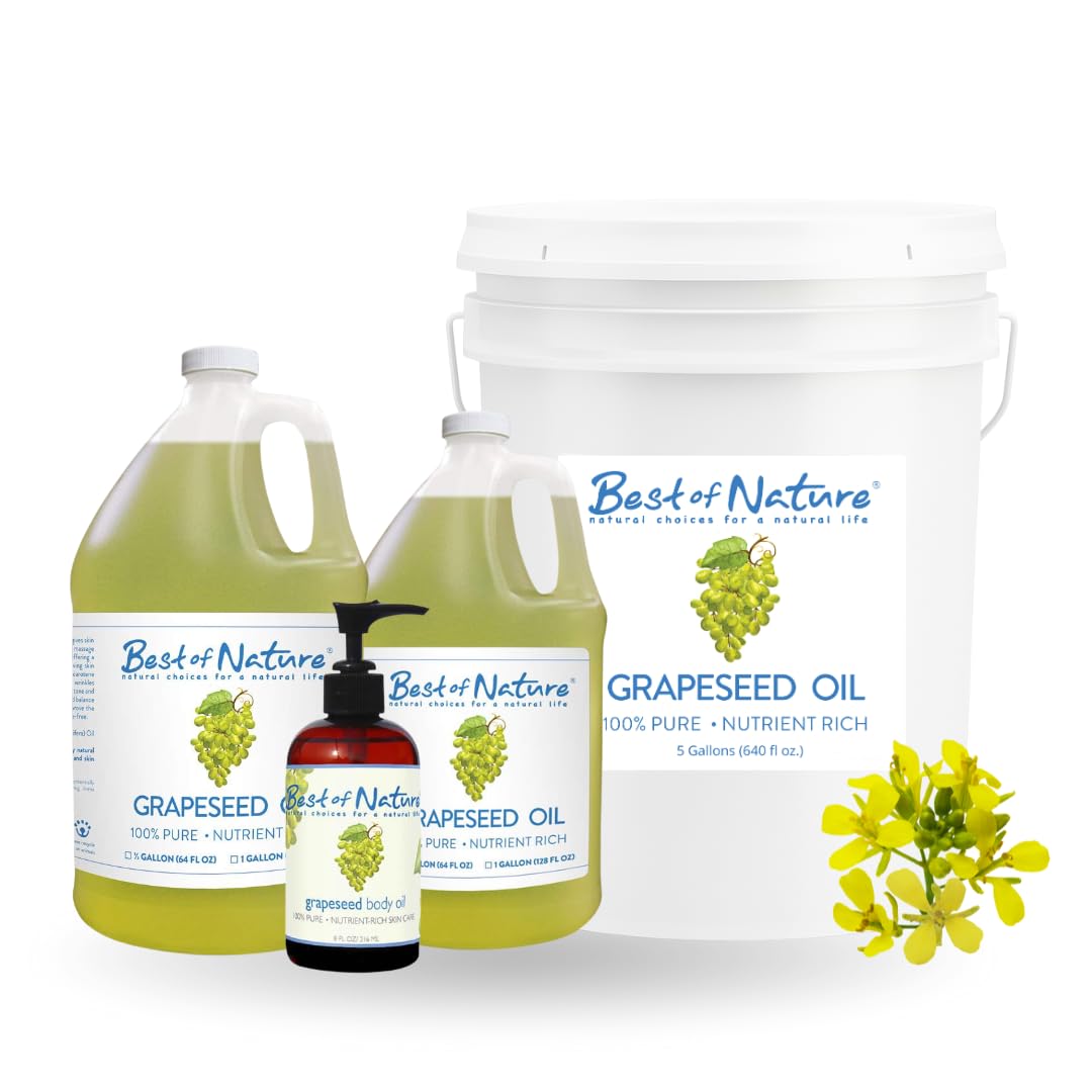 100% Pure Grapeseed Oil – Unscented Massage & Body Oil (8 oz)
