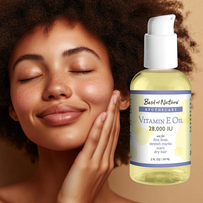 Best of Nature Vitamin E Oil 28,000 IU – Unscented Coconut Moisturizer