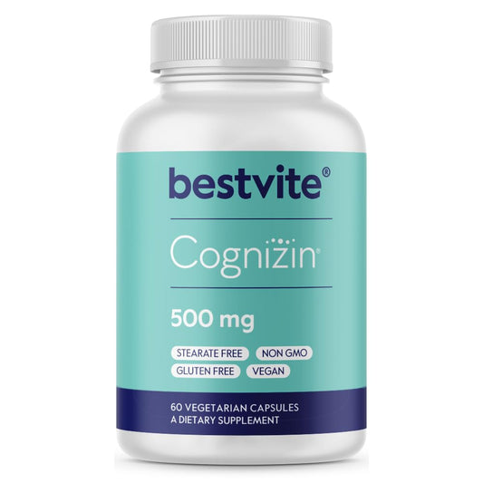 BESTVITE Cognizin Citicoline 500mg – Premium Nootropic for Memory & Focus (60 Veg Capsules) BritishVita | Premium UK Vitamins & Wellness Supplements