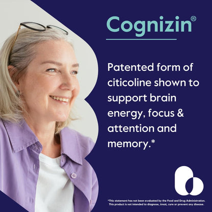 BESTVITE Cognizin Citicoline 500mg – Premium Nootropic for Memory & Focus (60 Veg Capsules)
