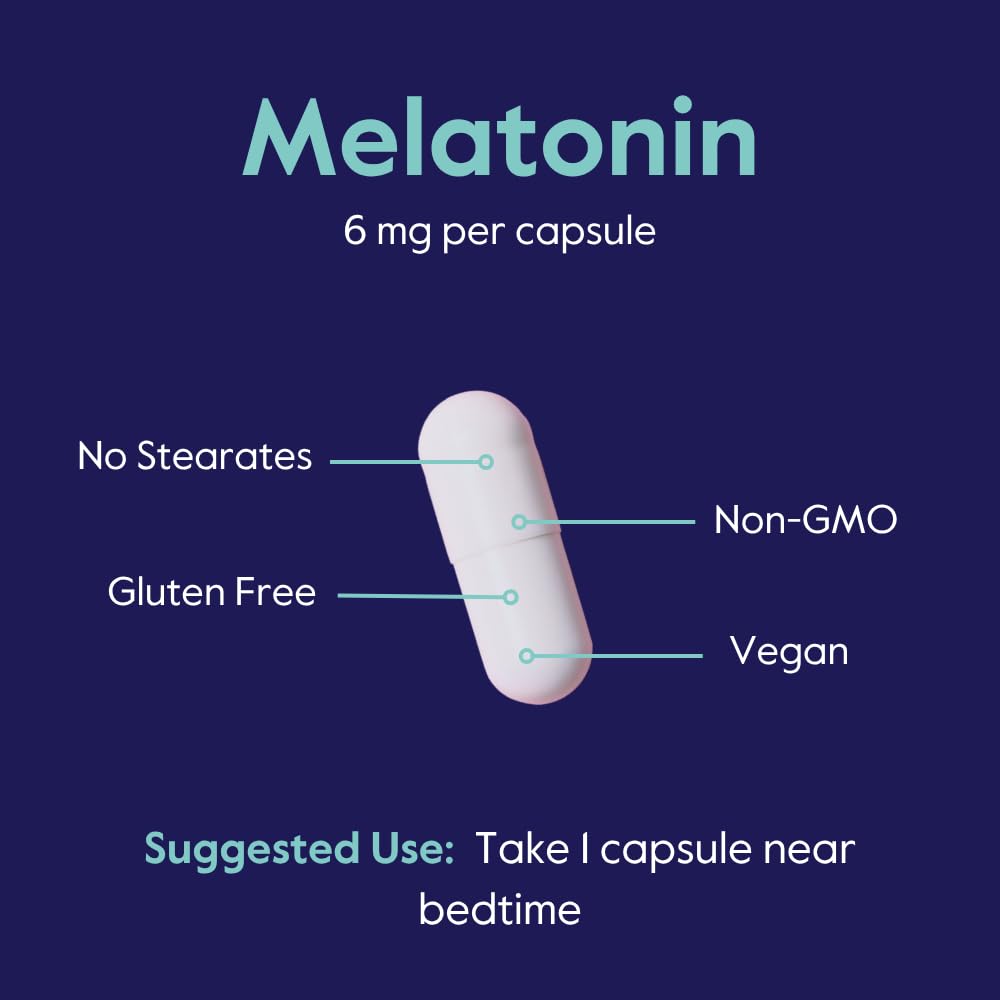 Bestvite Melatonin 6 mg – 120 Veg Caps – Vegan, Non-GMO, Gluten-Free (Pack of 2)