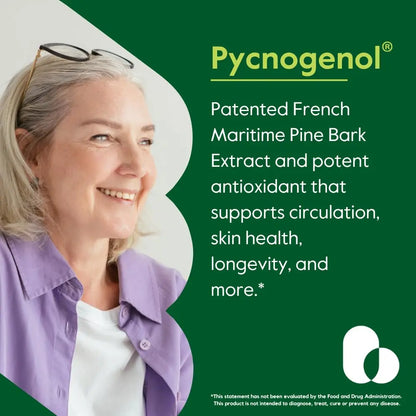 BESTVITE Pycnogenol 100mg (60 Capsules) – French Maritime Pine Bark Extract – Gluten Free, Non-GMO, No Stearates BritishVita | Premium UK Vitamins & Wellness Supplements