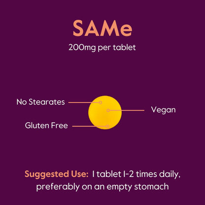 BESTVITE SAM-e 200mg (60 Tablets) – Premium Italian Ingredient | Enteric Coated