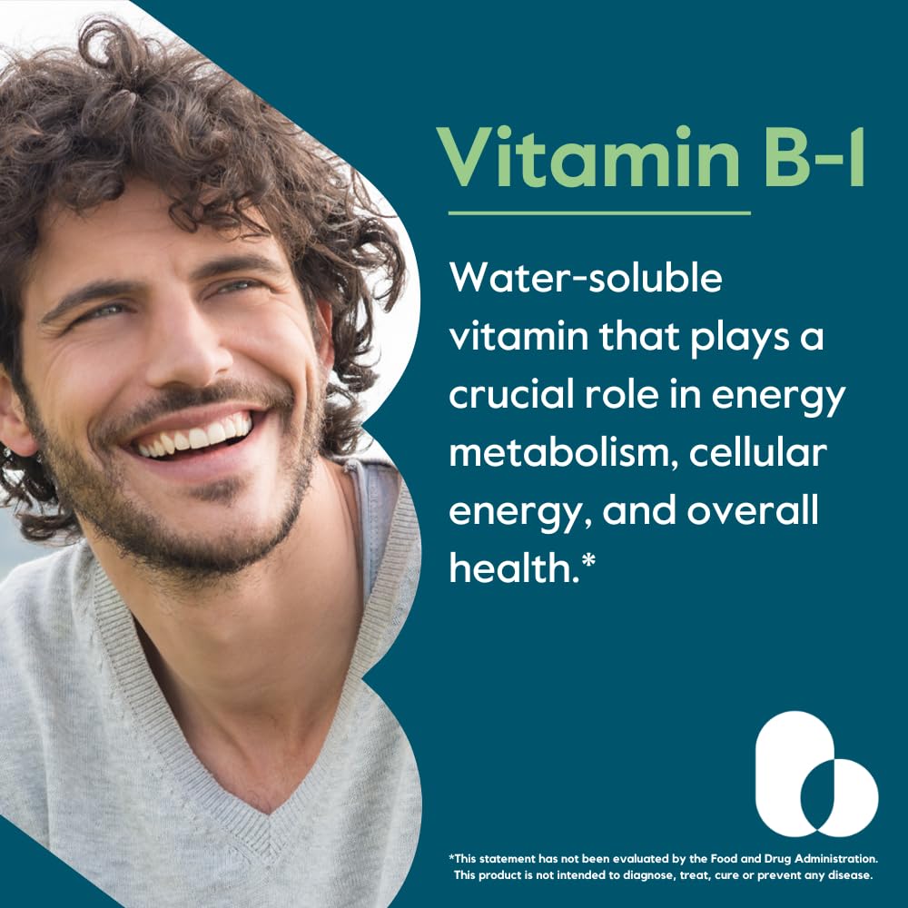 BESTVITE Vitamin B-1 100mg (240 Vegetarian Capsules) – Vegan, Non-GMO, Gluten Free – Pack of 2