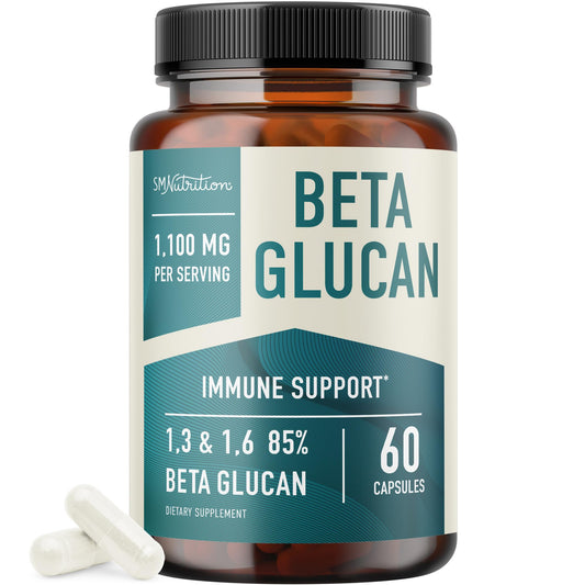 Beta Glucan 1100mg Immunity & Skin Support | 1,3D & 1,6 Beta Glucans | 60ct BritishVita | Premium UK Vitamins & Wellness Supplements