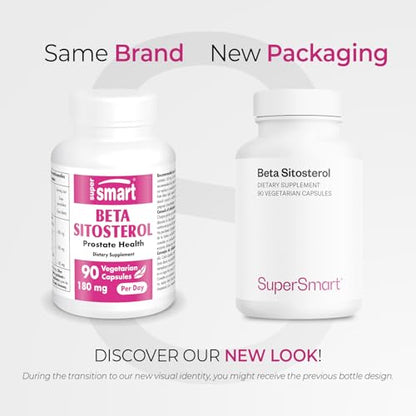 SuperSmart Beta-Sitosterol 180 mg/day (Patented) | Plant Sterols for Men | Non-GMO & Gluten Free