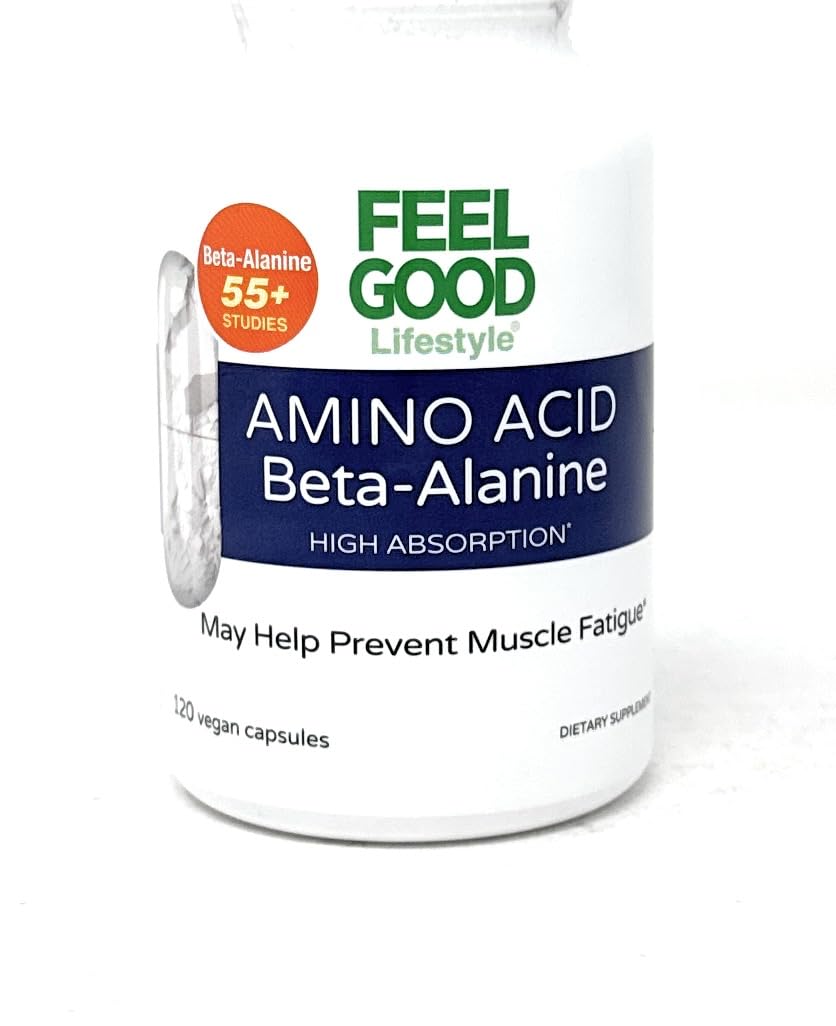 FEEL GOOD Lifestyle Beta-Alanine Capsules – 3200mg Equivalent Dose, 120 Vegan Capsules