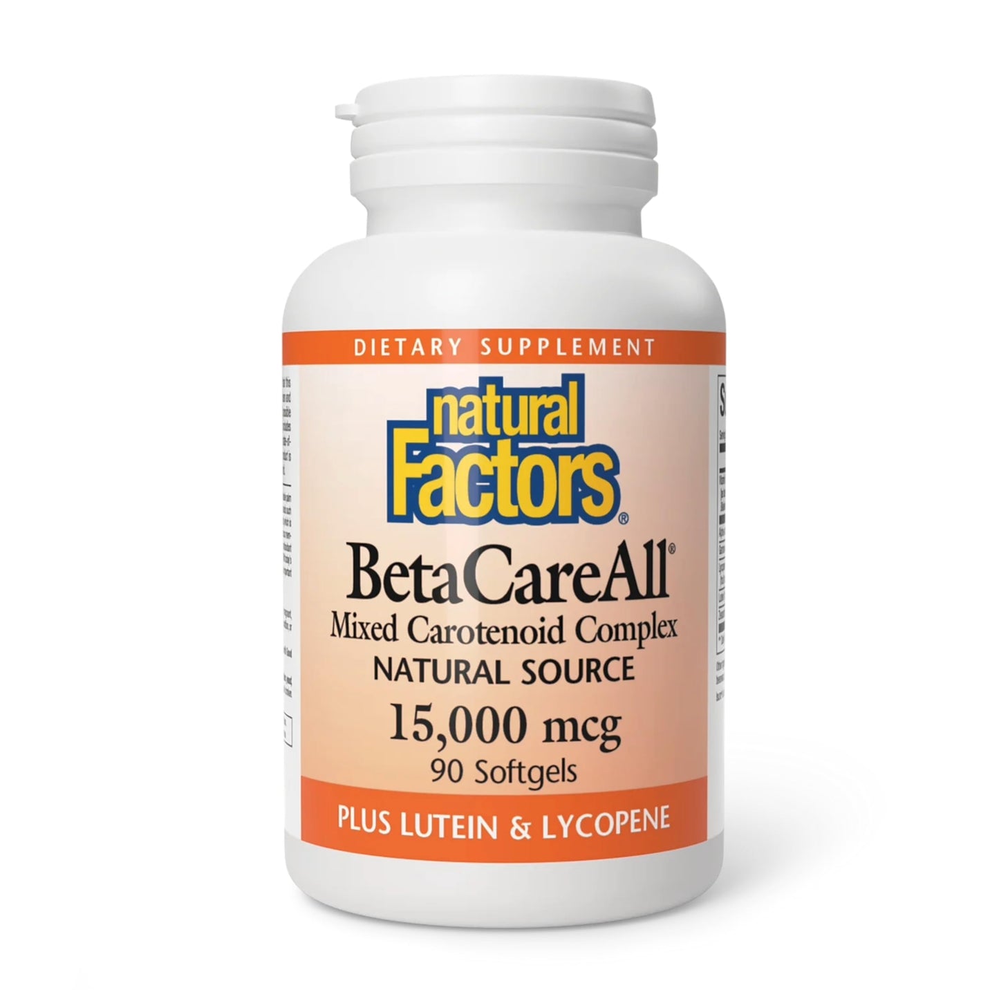 Natural Factors BetaCareAll 25,000 IU Vitamin A - Healthy Skin, Vision & Immune Support | 90 Softgels