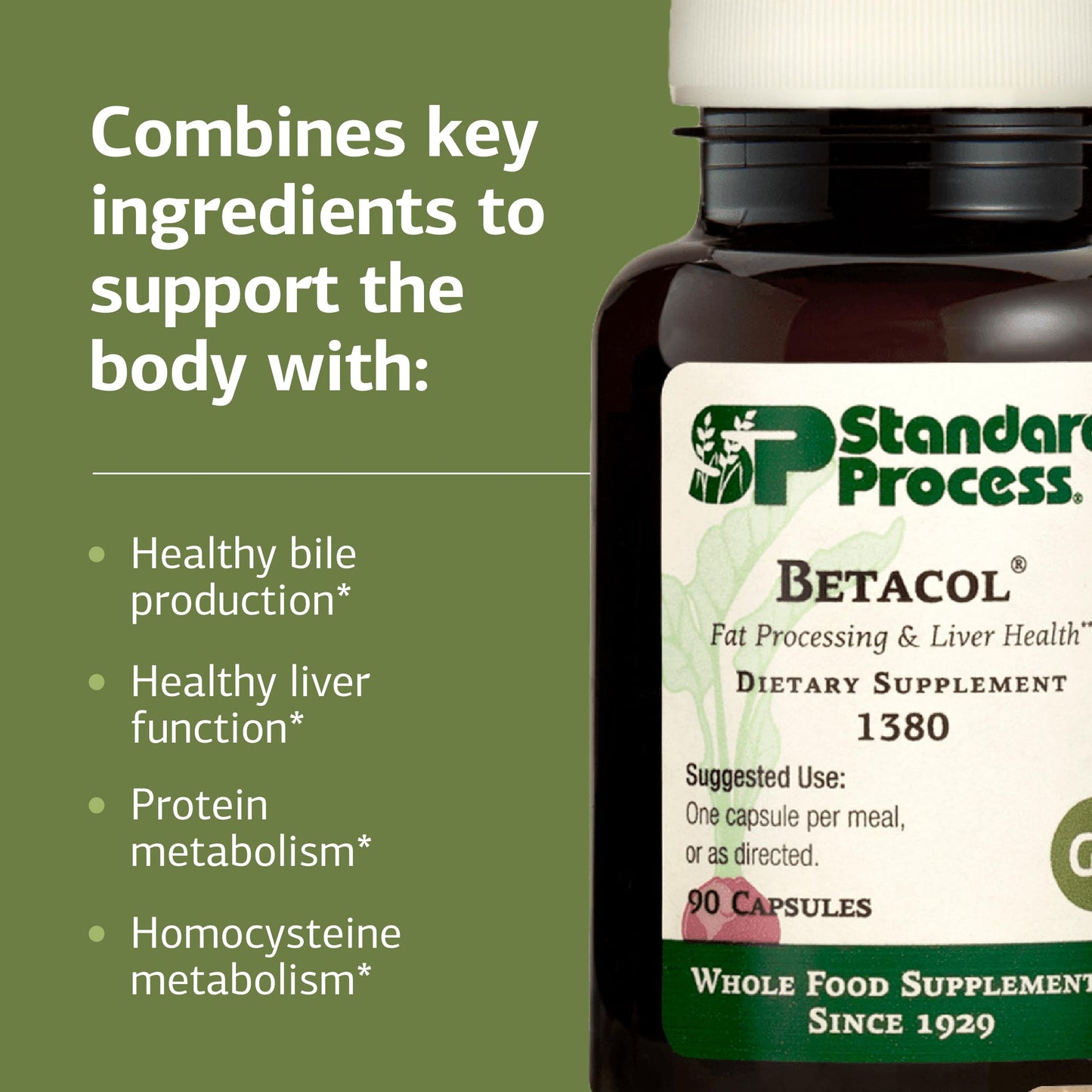 Betacol - Liver Support & Bile Production | Standard Process | 90 Capsules