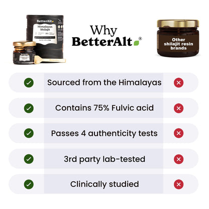 Better Alt Pure Himalayan Shilajit Resin – 2-Pack, 150 Servings, 400 mg | Energy & Immune Support