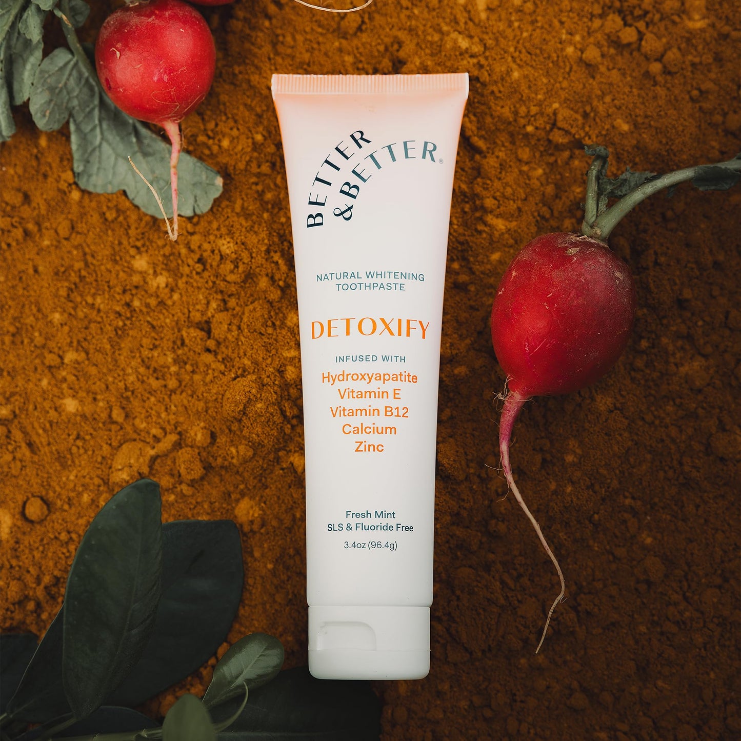Better & Better Detoxify Hydroxyapatite Toothpaste | Fresh Mint 3.4oz, 1 Pack | Fluoride & SLS Free
