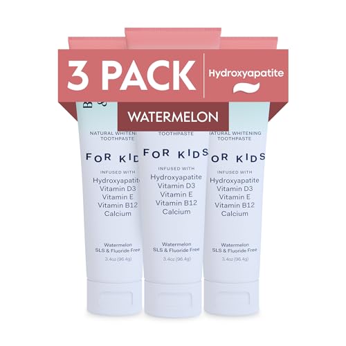 Better & Better Kids Toothpaste – Fluoride & SLS Free, Hydroxyapatite, Watermelon (3-Pack 3.4oz)