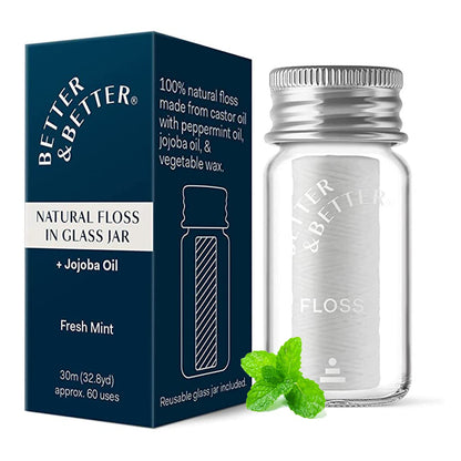Better & Better Natural Floss in Refillable Glass Jar – Vegan, Eco & Plastic-Free