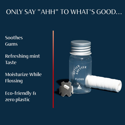 Better & Better Natural Floss in Refillable Glass Jar – Vegan, Eco & Plastic-Free