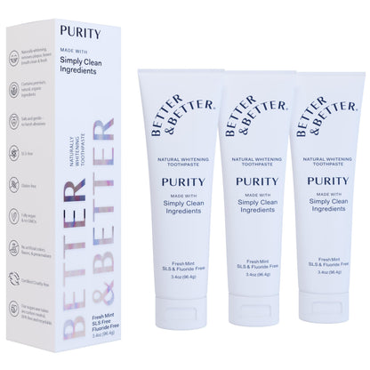Better & Better Purity Toothpaste – Natural Whitening, Fluoride & SLS Free, Organic Coconut-Based Formula | 3.4oz