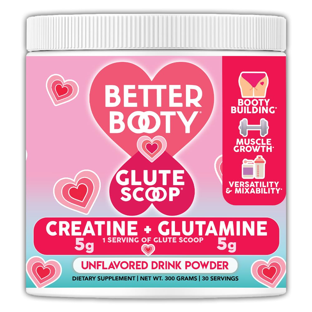 Better Booty Glute Scoop – 2-in-1 Creatine + Glutamine for Women, Unflavored (300g)