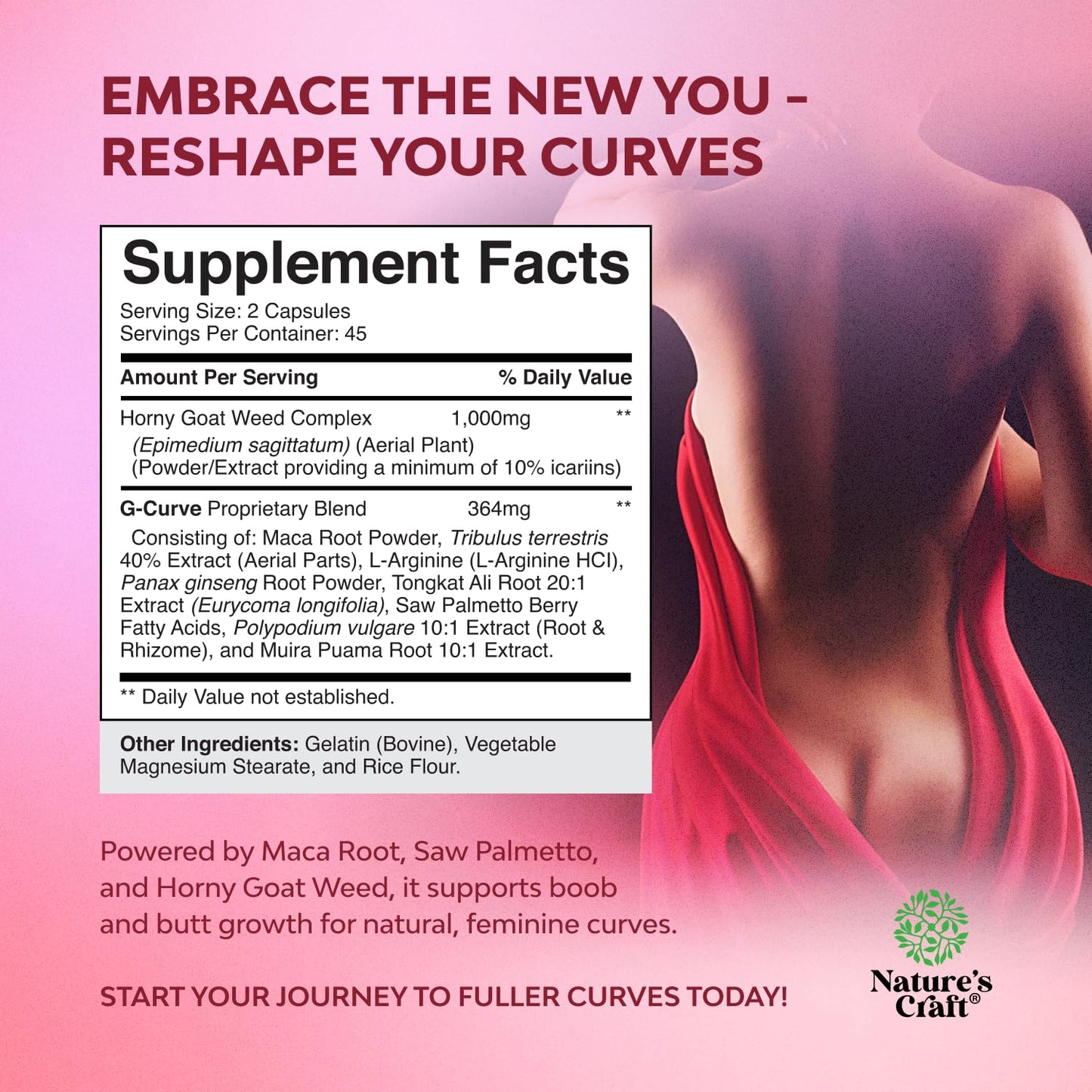 Better Butt & Breast Enhancement Pills for Women – Potent Herbal Formula with Horny Goat Weed, Panax Ginseng, Saw Palmetto, Maca Root | 90 Count