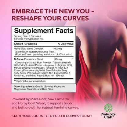 Better Butt & Breast Enhancement Pills for Women – Potent Herbal Formula with Horny Goat Weed, Panax Ginseng, Saw Palmetto, Maca Root | 90 Count