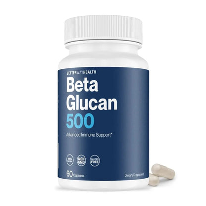Better Way Health Beta Glucan 500 - Highly Purified 1,3/1,6 Glucan, 500 mg, 60 Capsules BritishVita | Premium UK Vitamins & Wellness Supplements