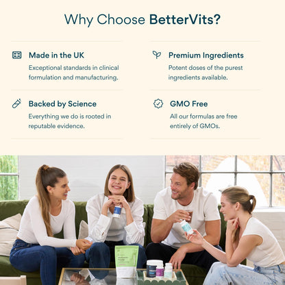 Bettervits Odorless Garlic 1000mg | High Potency Allicin | Vegan 30 Capsules BritishVita | Premium UK Vitamins & Wellness Supplements