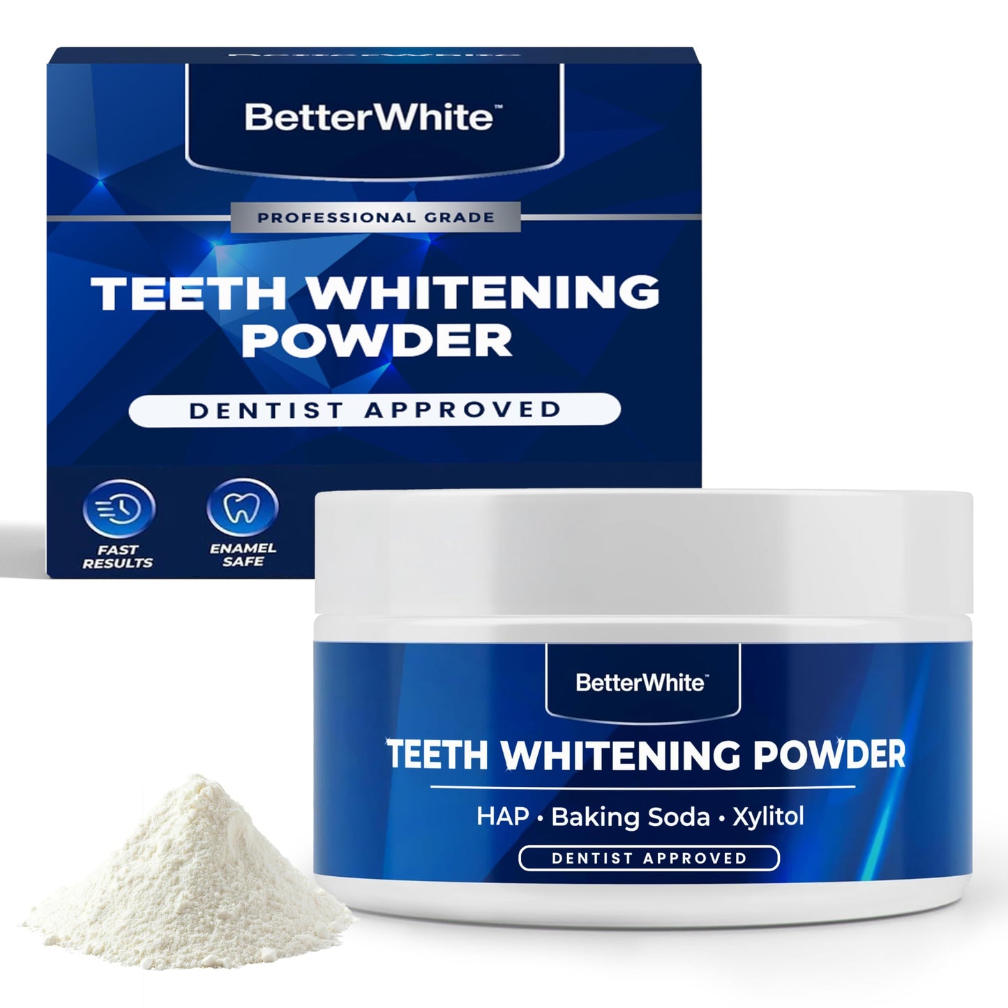 BetterWhite Teeth Whitening Powder – Hydroxyapatite, Remineralizing, Fluoride-Free (30g)