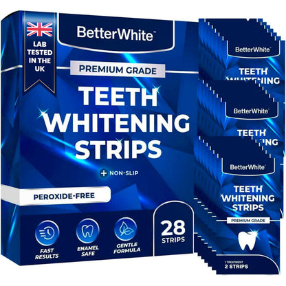 BetterWhite Teeth Whitening Strips – 28 Strips (14 Treatments) – Enamel Safe