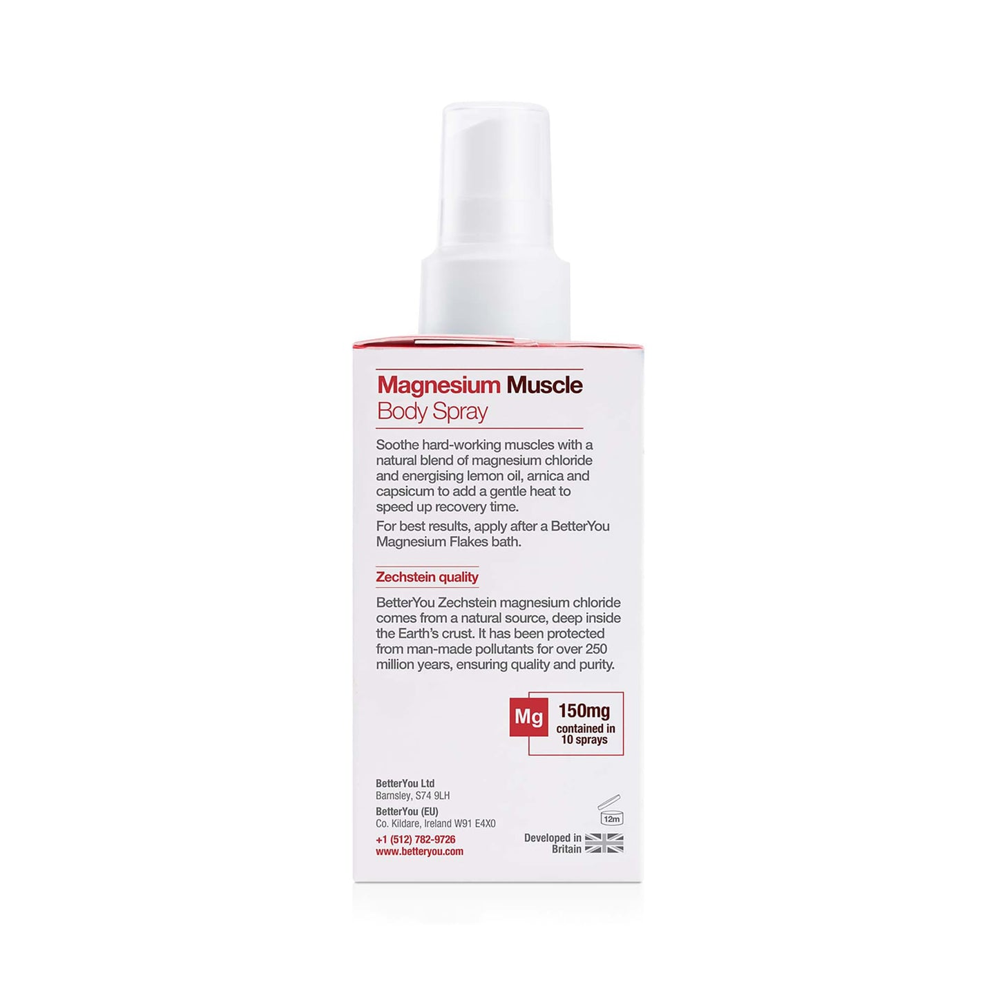 BetterYou Magnesium Muscle Body Spray – Arnica, Lemon Oil for Muscle & Joint Recovery (3.38 oz)
