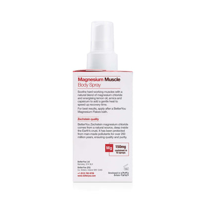 BetterYou Magnesium Muscle Body Spray – Arnica, Lemon Oil for Muscle & Joint Recovery (3.38 oz)