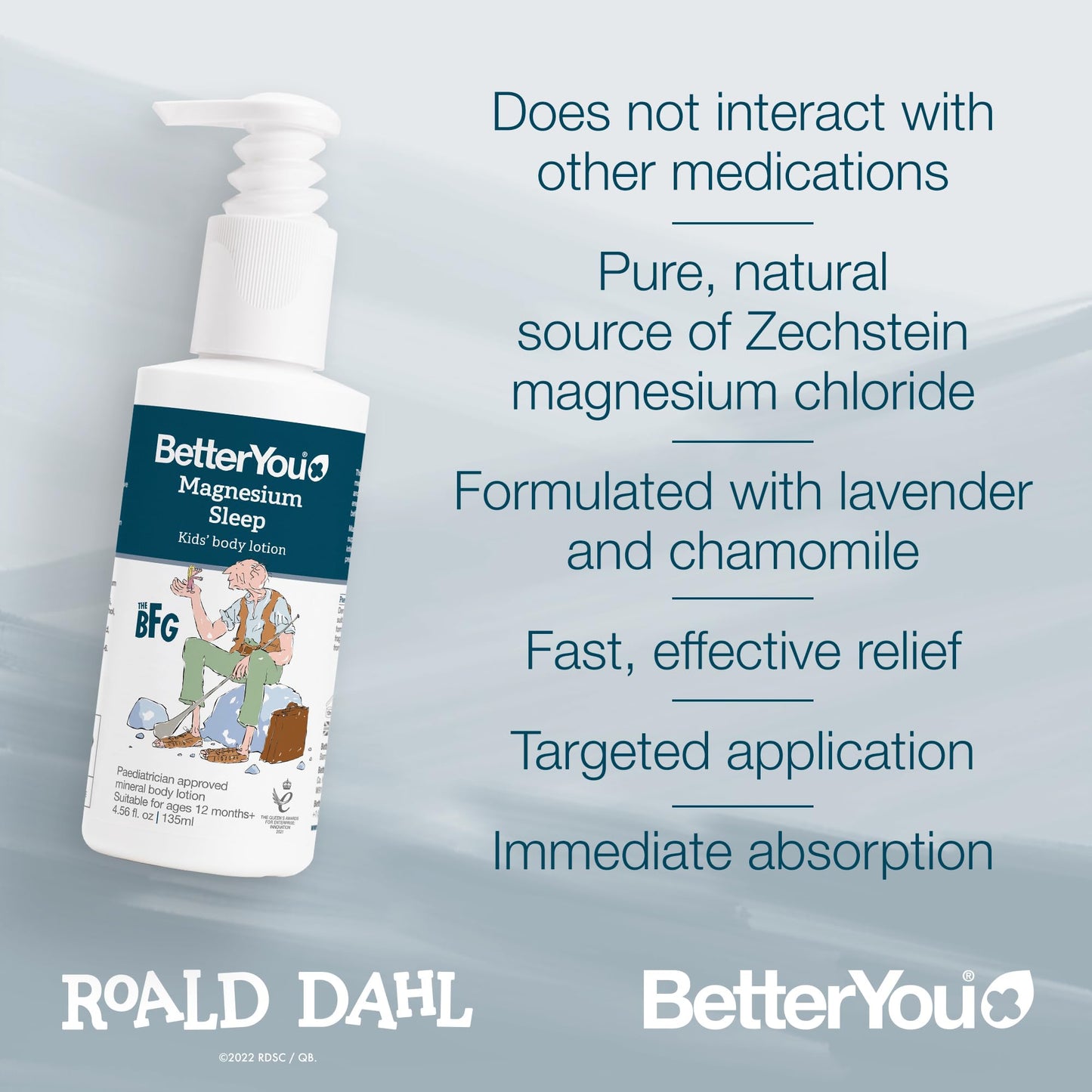 BetterYou Magnesium Sleep Kids Body Lotion – Lavender & Chamomile, 4.56 oz
